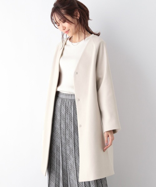 「GLOBAL WORK」 ノーカラーコート MEDIUM ベージュ系その他 レディース_画像6