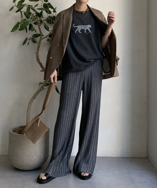 DouDou パンツ 「WEB限定」ラメプリーツパンツ レディース
