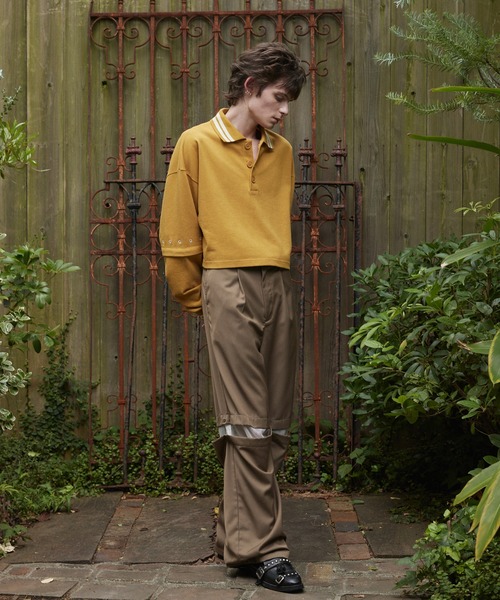 GRANCY ポロシャツ ブラック M GRANCY ポロシャツ 「GRANCY」Ziplayered Wideshort Poloshirt