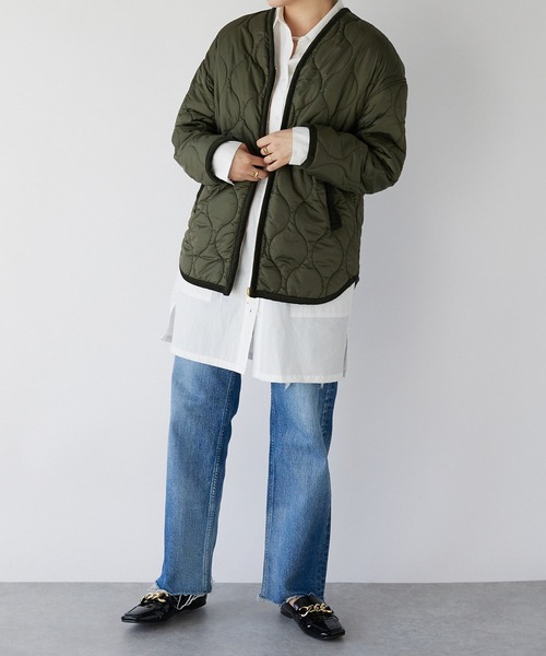 RIVE DROITE リヴドロワ　キルティングブルゾンジャンパー　カーキ RIVE DROITE（リヴドロワ） ブルゾン FREE カーキ レディース