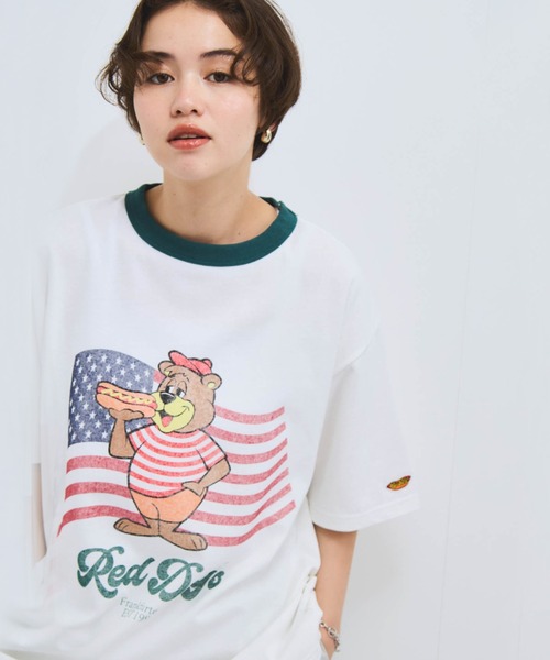tシャツ Red DogsリンガーTシャツ「洗濯機で洗える」 レディース