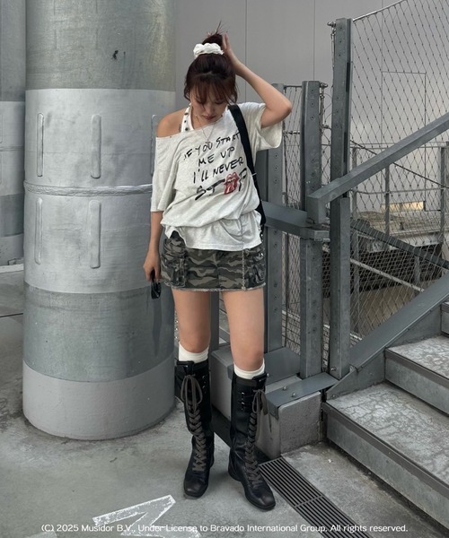 MARK & LONA カモフラージュ ミニスカート スカート 迷彩柄プリーツデザインミニスカート : ZOZOTOWN Yahoo