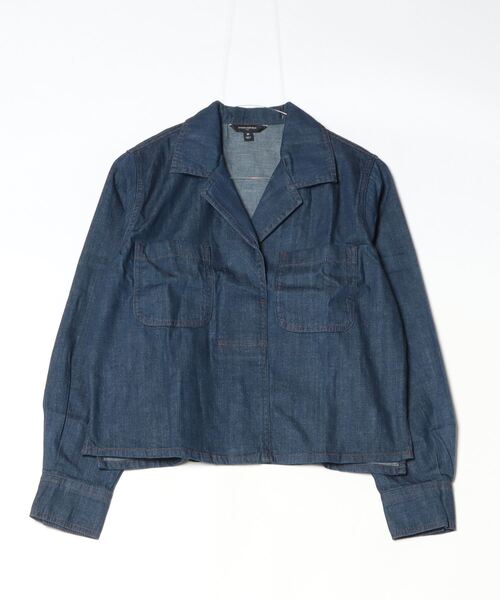 「BANANA REPUBLIC FACTORY STORE」 長袖シャツ M インディゴブルー レディース_画像3
