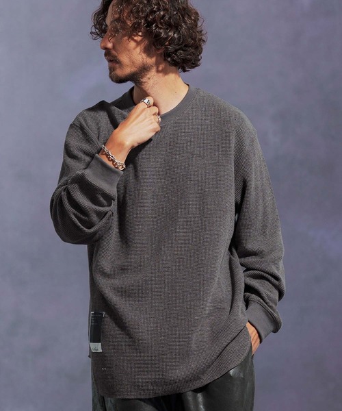 Jih Nunc（ジーヌンク） tシャツ mlt5310-ワッフルクルーネック