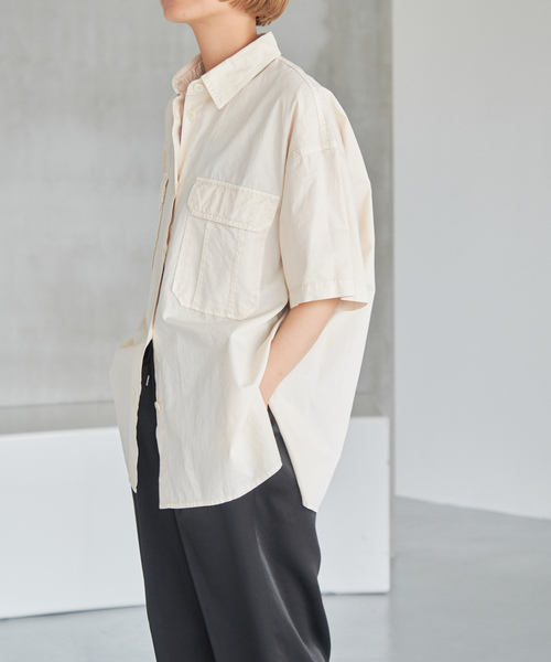 美品★Spick&Span | 23SS ミルクティベージュ リネンシャツ Spick＆Span 「Spick & Span」 半袖シャツ FREE ベージュ
