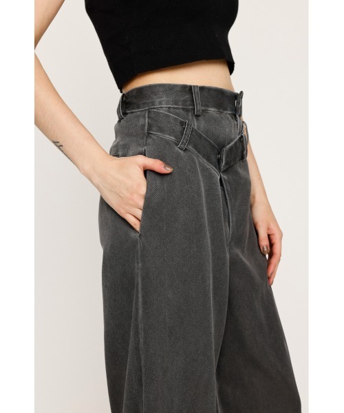 SLY（スライ） スラックス パンツ ASYMMETRY WAIST STRAIGHT PT