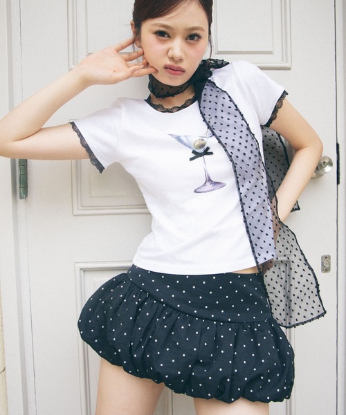 Heart Tattoo スカート 夏 Dot Balloon Mini Skirt / ドットバルーン