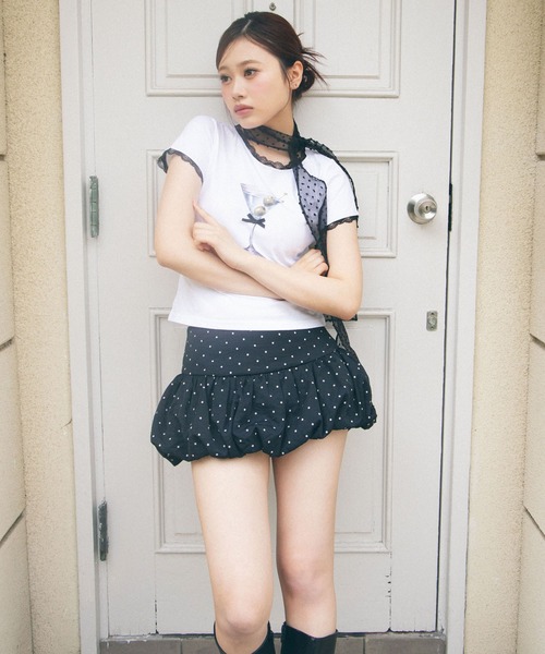 Heart Tattoo スカート 夏 Dot Balloon Mini Skirt / ドットバルーン