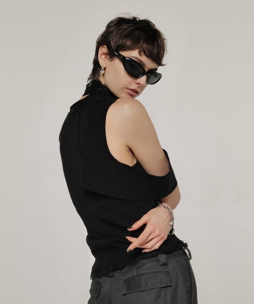 JOSE MOON ニット セーター NECK LACE SLEEVELESS KNIT/ネック
