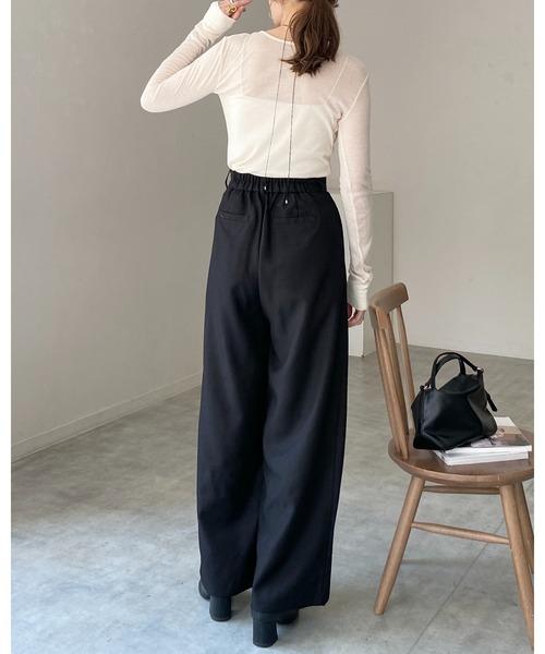 She's Closet ヘンリーネック tシャツ 長袖 ヘンリーネック シアーリブ