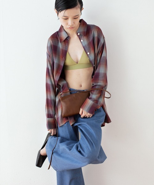【週末限定値下げ】ラインヴァンド  leinwande コットンスリーブブラウス leinwande（ラインヴァンド） ブラウス シャツ Relax Check Shirts