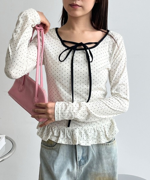 tシャツ CS ドット柄フリルカットソー レディース : ZOZOTOWN Yahoo!店 