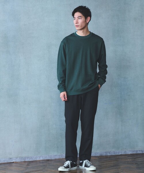 green label relaxing tシャツ ミラノ リブ ダブルフェイス クルー