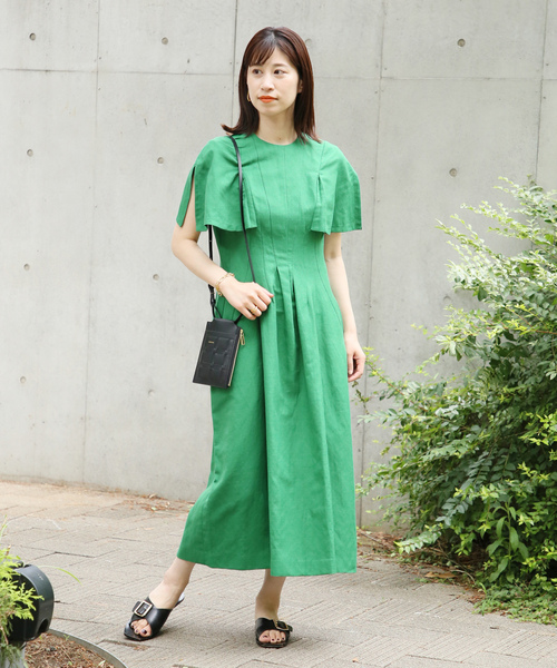 「VERMEIL par iena」 半袖ワンピース 38 グレー レディース_画像4