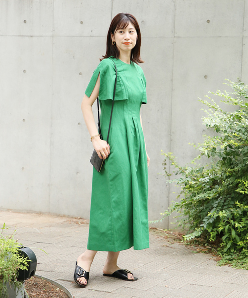 「VERMEIL par iena」 半袖ワンピース 38 グレー レディース_画像5