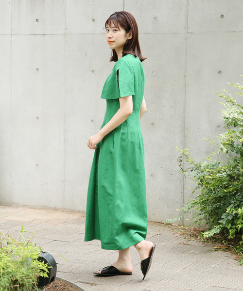 「VERMEIL par iena」 半袖ワンピース 38 グレー レディース_画像7