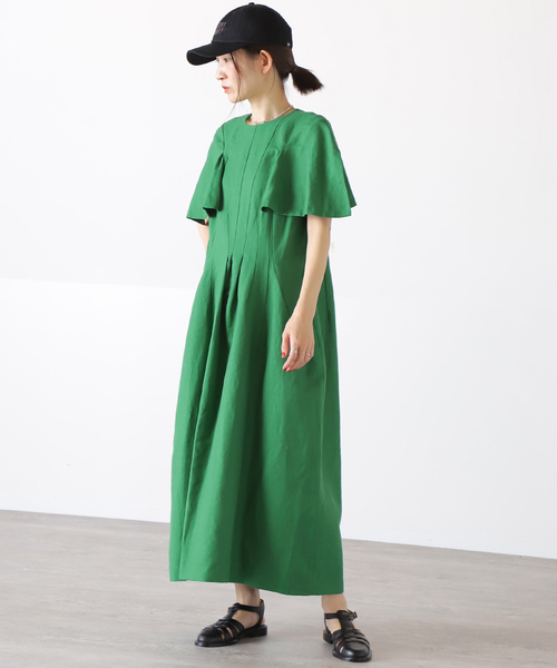 「VERMEIL par iena」 半袖ワンピース 38 グレー レディース_画像9