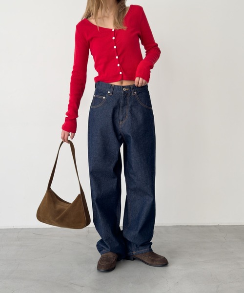 美品キャナルジーン choice_cnl　テーパードデニムパンツM位ユニセックス CANAL JEAN（キャナルジーン） ジーンズ デニム デニムパンツ