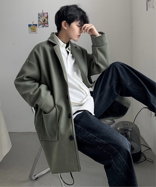「neos」 チェスターコート X-LARGE ベージュ メンズ_画像8