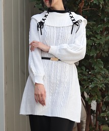 axes femme（アクシーズ ファム） チュニック レースアップニット