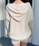 パーカー ポンポン付ケーブルチュニックニットパ...の詳細画像5