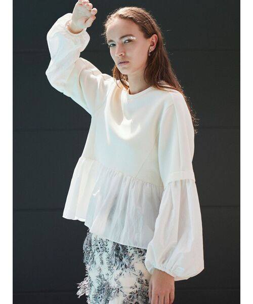 ELENDEEK（エレンディーク） tシャツ タフタペプラムカットソー