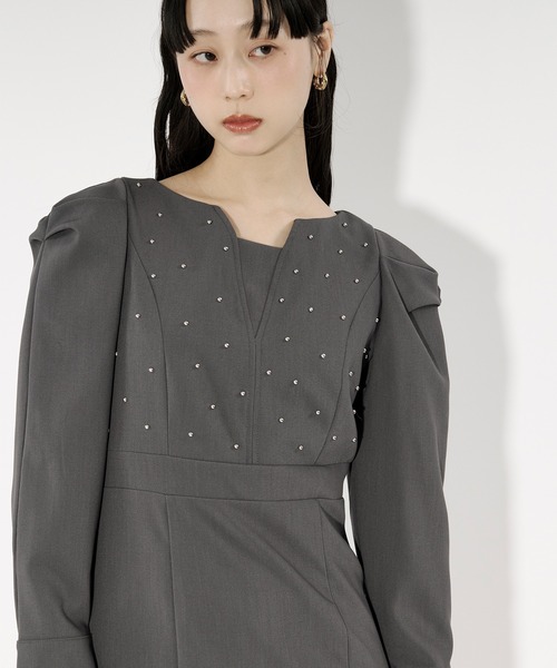 Ezick パーティードレス ドレス silver studs dress シルバースタッズ