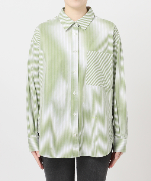 relume  ボーダー チュニック ワンピース フレンチスリーブ 緑 白 黒 ストライプ JOURNAL STANDARD relume ジャーナルスタンダード レリューム 古着 JOURNAL STANDARD/JOURNAL STANDARD relume WOMENのファッション通販