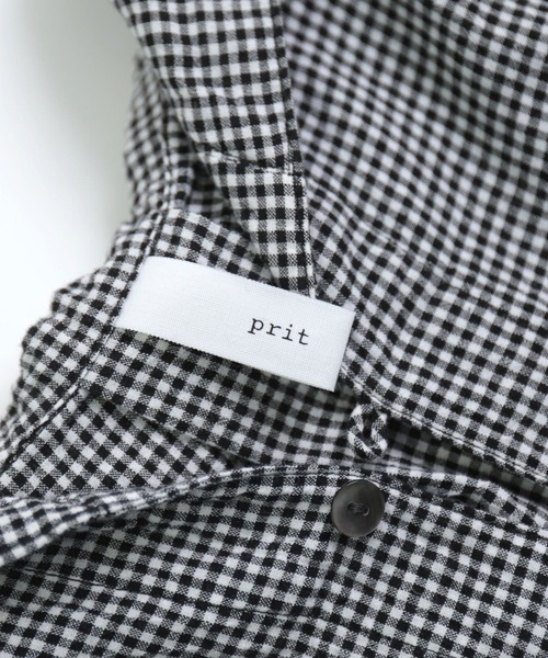 prit（プリット） ブラウス シャツ 夏 綿麻平織 5分袖セーラーカラー