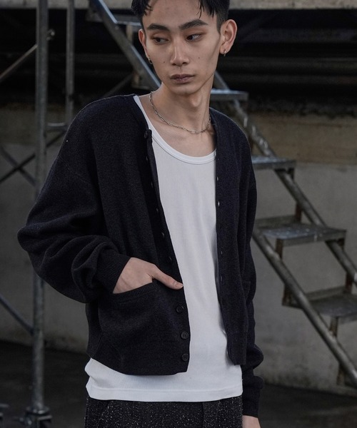 LANDNESS カーディガン 「LANDNESS/ランドネス」MICRO RIB CARDIGAN