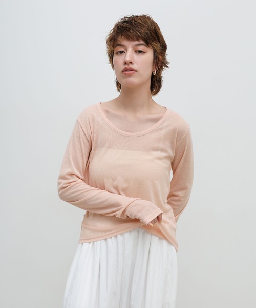 select MOCA（セレクトモカ） tシャツ ラウンドネックシアートップス