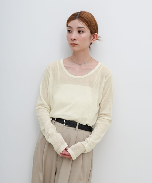 select MOCA（セレクトモカ） tシャツ ラウンドネックシアートップス