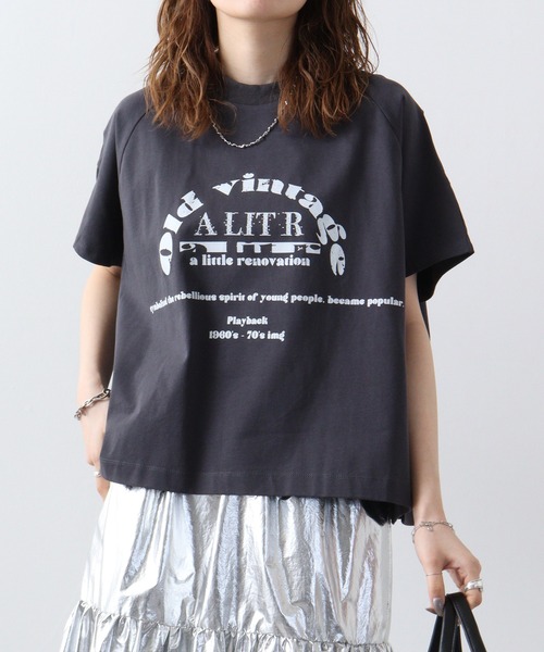 「a lit r」 半袖Tシャツ M ブラック メンズ_画像2