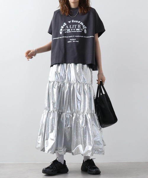 「a lit r」 半袖Tシャツ M ブラック メンズ_画像4
