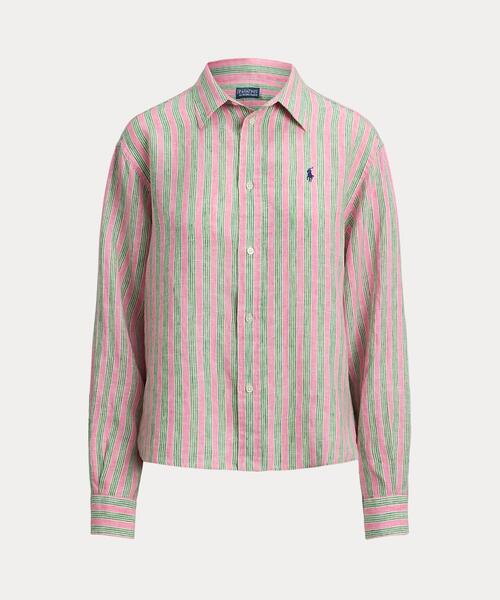 POLO RALPH LAUREN ワイド クロップド ギンガム リネン シャツ POLO RALPH LAUREN（ポロ・ラルフローレン） ブラウス シャツ ワイド