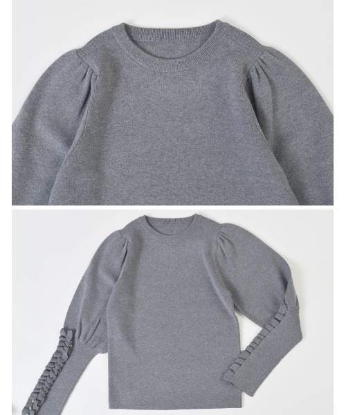 「MEISM」 長袖ニット LARGE グレー レディース_画像6