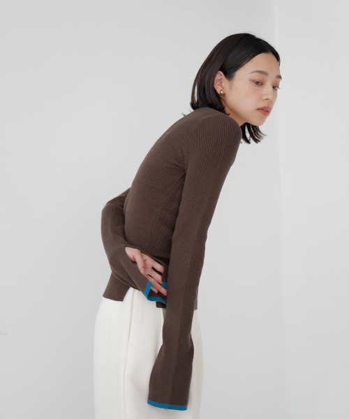 「hellam」 長袖ニット FREE ネイビー レディース_画像5