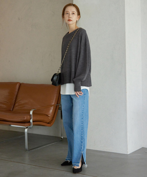 「SLOBE IENA」 長袖ニット FREE グレー レディース_画像5