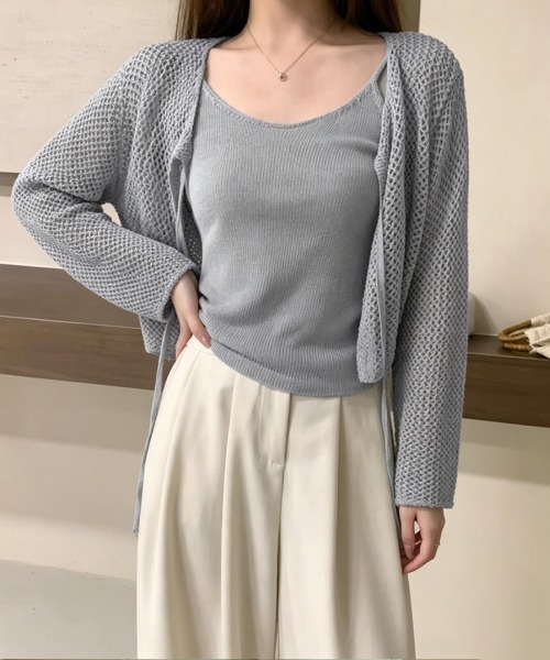 miniministore（ミニミニストア） アンサンブル メッシュカーディガン