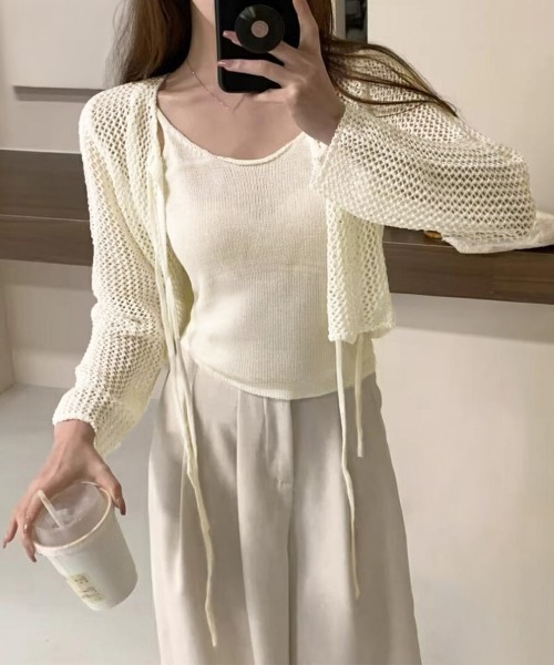miniministore（ミニミニストア） アンサンブル メッシュカーディガン