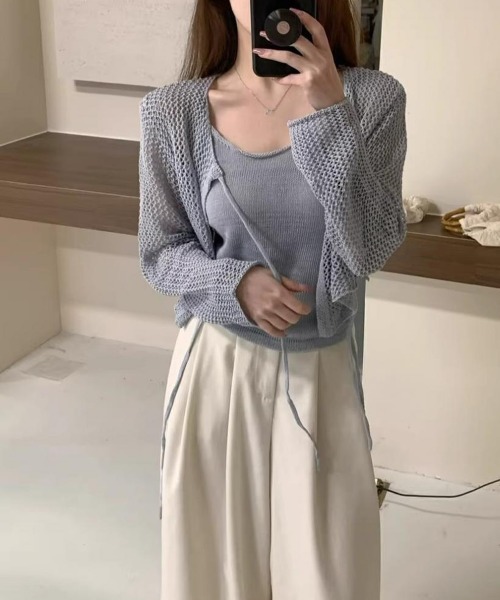 miniministore（ミニミニストア） アンサンブル メッシュカーディガン