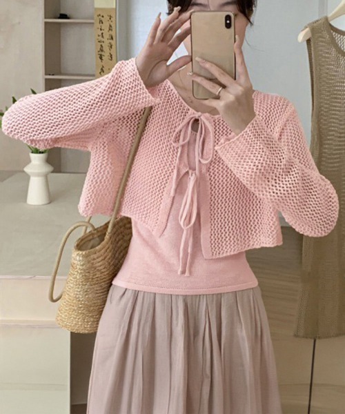 miniministore（ミニミニストア） アンサンブル メッシュカーディガン 