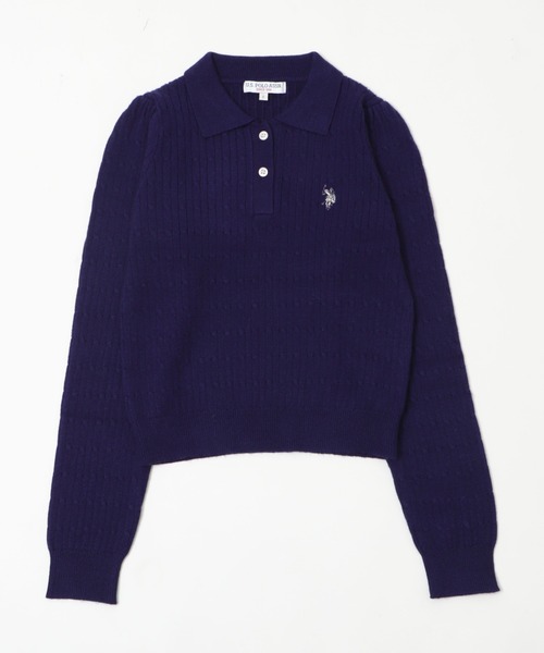 「U.S. POLO ASSN.」 長袖ニット FREE アイボリー レディース_画像2