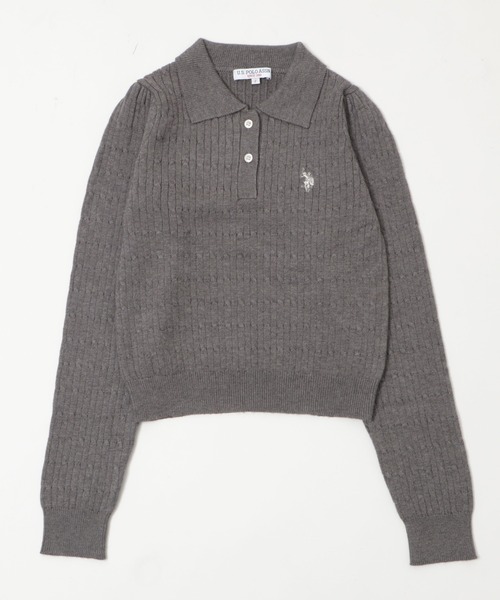「U.S. POLO ASSN.」 長袖ニット FREE アイボリー レディース_画像5