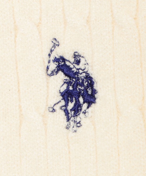 「U.S. POLO ASSN.」 長袖ニット FREE アイボリー レディース_画像8