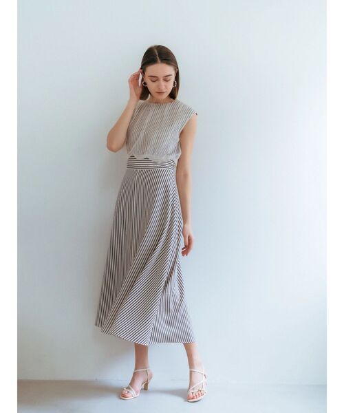 「YECCA VECCA」 ノースリーブワンピース S アイボリー レディース_画像4