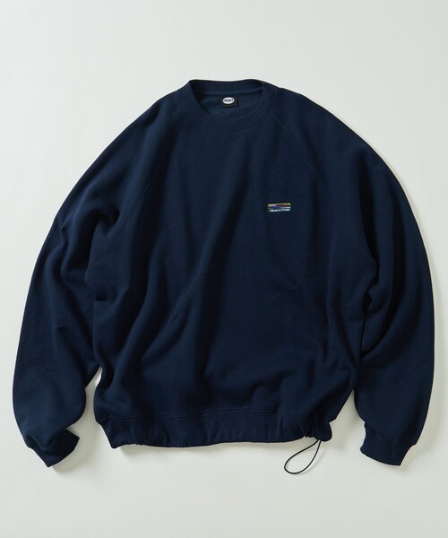 「FREAK'S STORE」 スウェットカットソー MEDIUM ネイビー メンズ_画像3