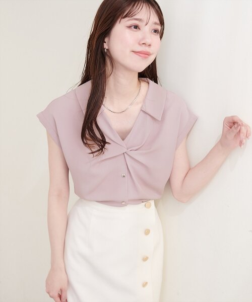 natural couture ブラウス シャツ ねじりデザインブラウス レディース