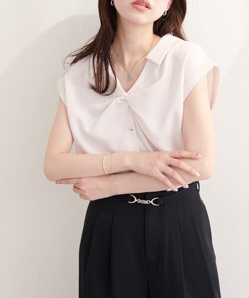 natural couture ブラウス シャツ ねじりデザインブラウス レディース