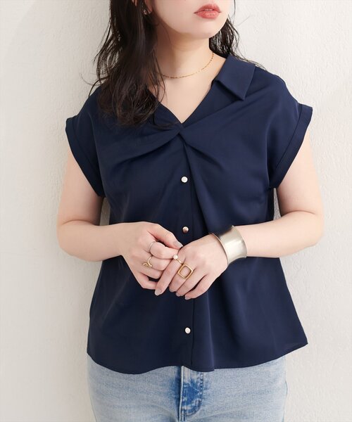 natural couture ブラウス シャツ ねじりデザインブラウス レディース